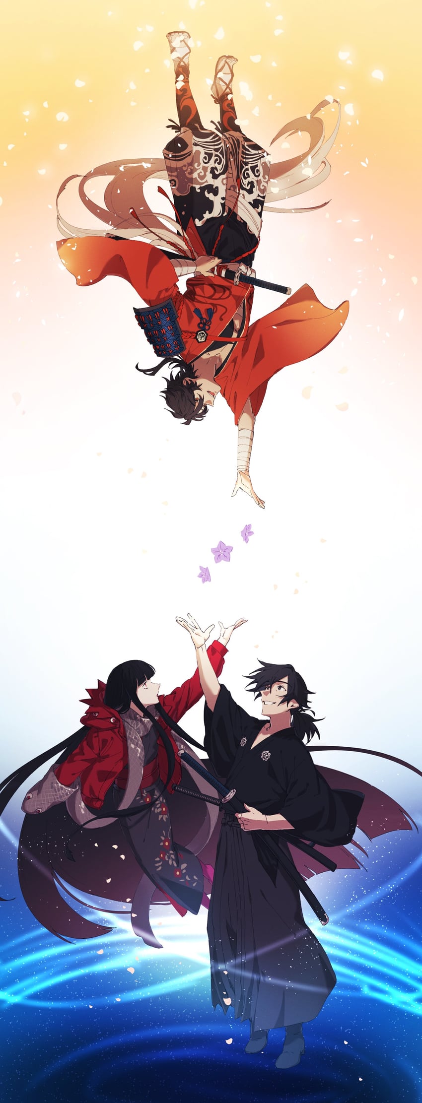 oryou, sakamoto ryouma, and mutsu-no-kami yoshiyuki (fate and 2 more) drawn by tkc_(tkoshinchan)