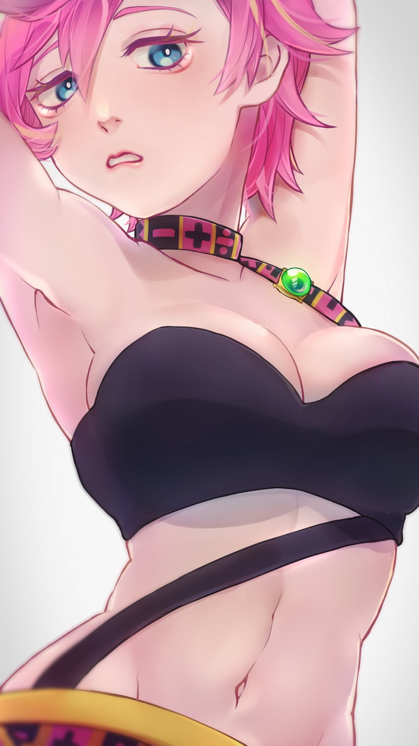 trish una (jojo no kimyou na bouken and 1 more) drawn by chamyi