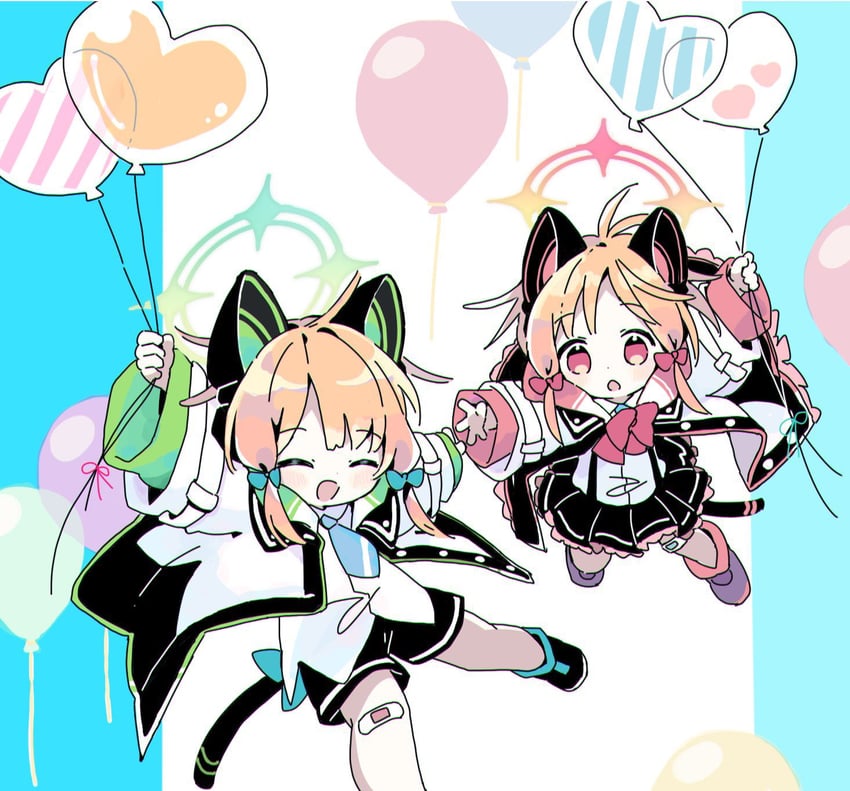 momoi and midori (blue archive) drawn by naguru_(cyoroama)