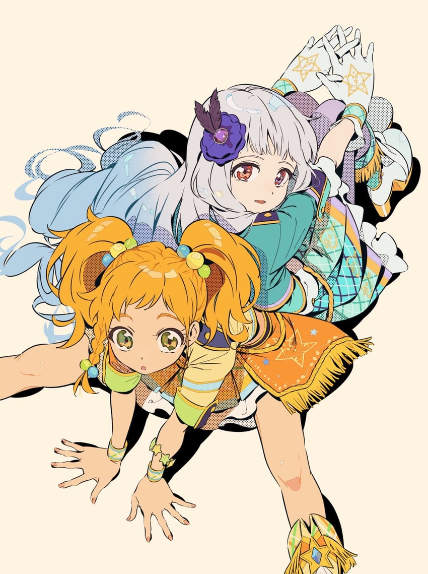 shirogane lily and nikaido yuzu (aikatsu! and 1 more) drawn by semham