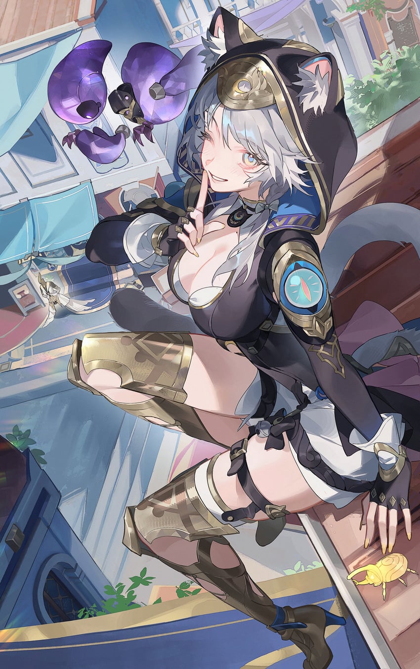 cipher and spirithief bartholos (honkai and 1 more) drawn by ye_xing_caomei