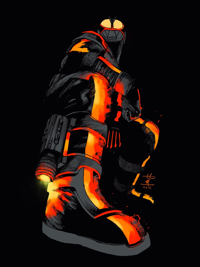 kamen rider faiz (kamen rider and 1 more) drawn by manabu_yashiro