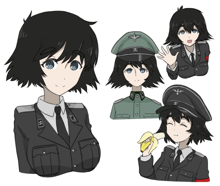 shiina mayuri (original and 1 more) drawn by black_cat03