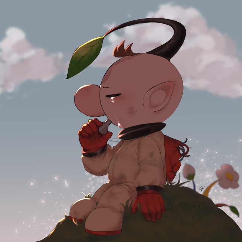 red pikmin, olimar, yellow pikmin, blue pikmin, and olimin (pikmin and 1 more) drawn by e_pikxxz