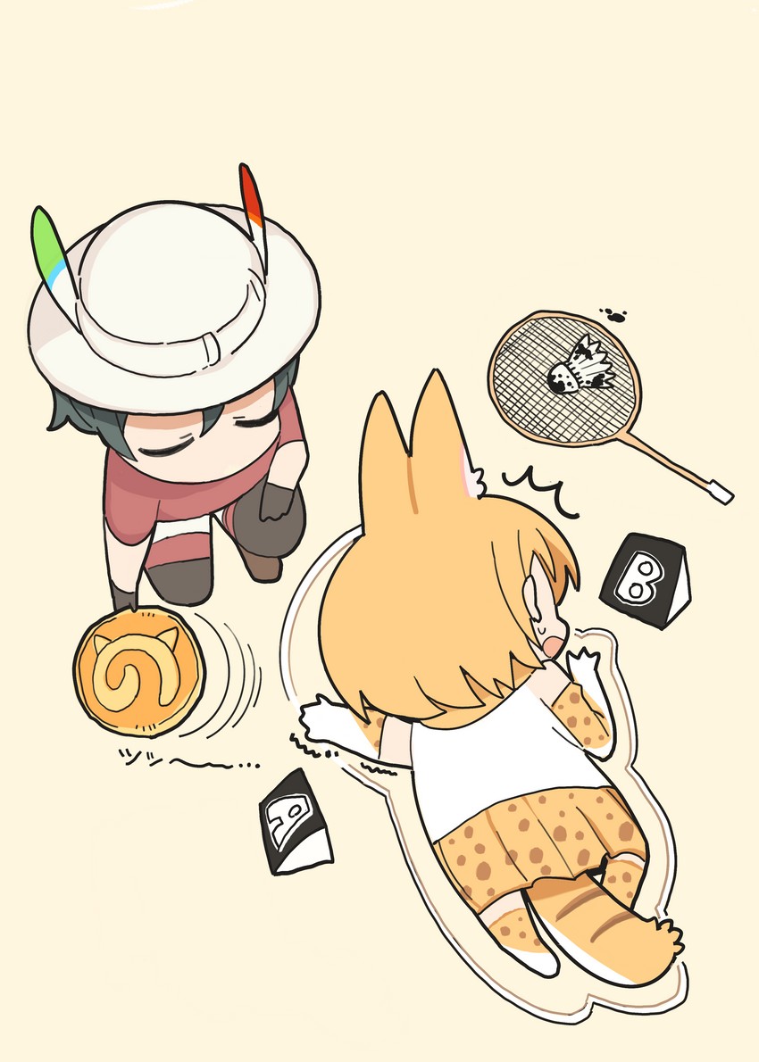 serval and kaban (kemono friends) drawn by kasa_list