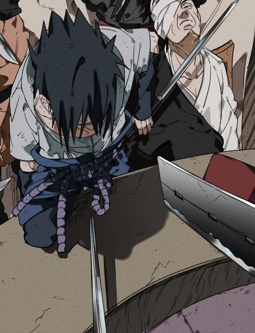 uchiha sasuke and shimura danzou (naruto and 1 more) drawn by dong2taku