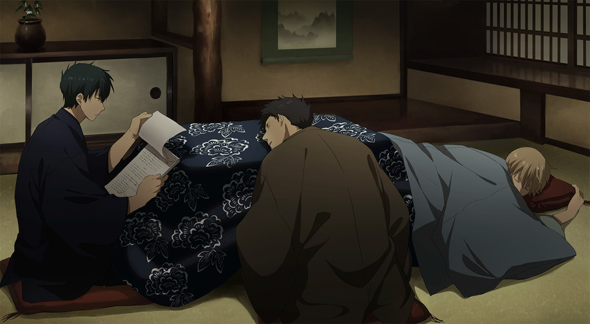 okita sougo, hijikata toushirou, and kondou isao (gintama) drawn by abaraya