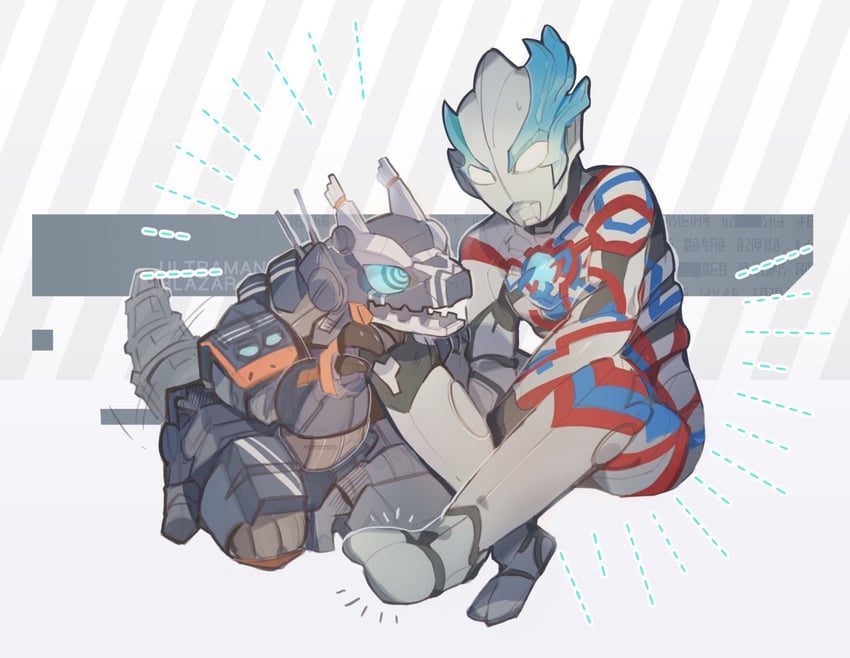 ultraman blazar and earth garon (ultra series and 1 more) drawn by shiosaba_(gorilla2byte)