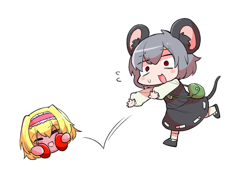 alice margatroid, nazrin, kirby, nyon, and ichigo (touhou and 2 more) drawn by syowahoka