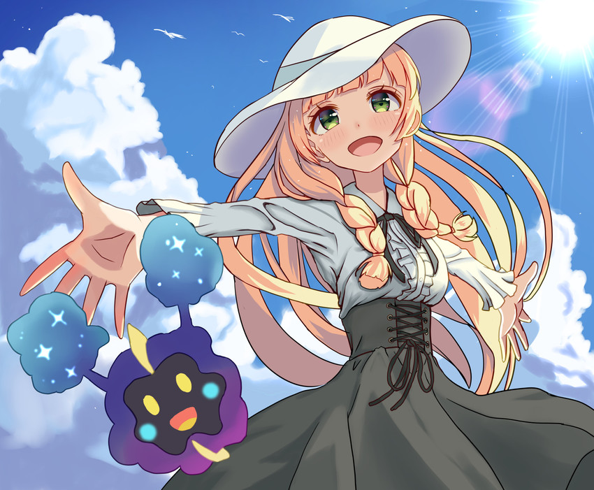 lillie and cosmog (pokemon and 1 more) drawn by mimikaki_(men_bow)