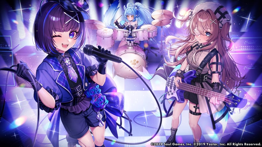 shinomiya fuyumi, himekawa hibiki, and lin lang (mahjong soul) drawn by edajima_denki