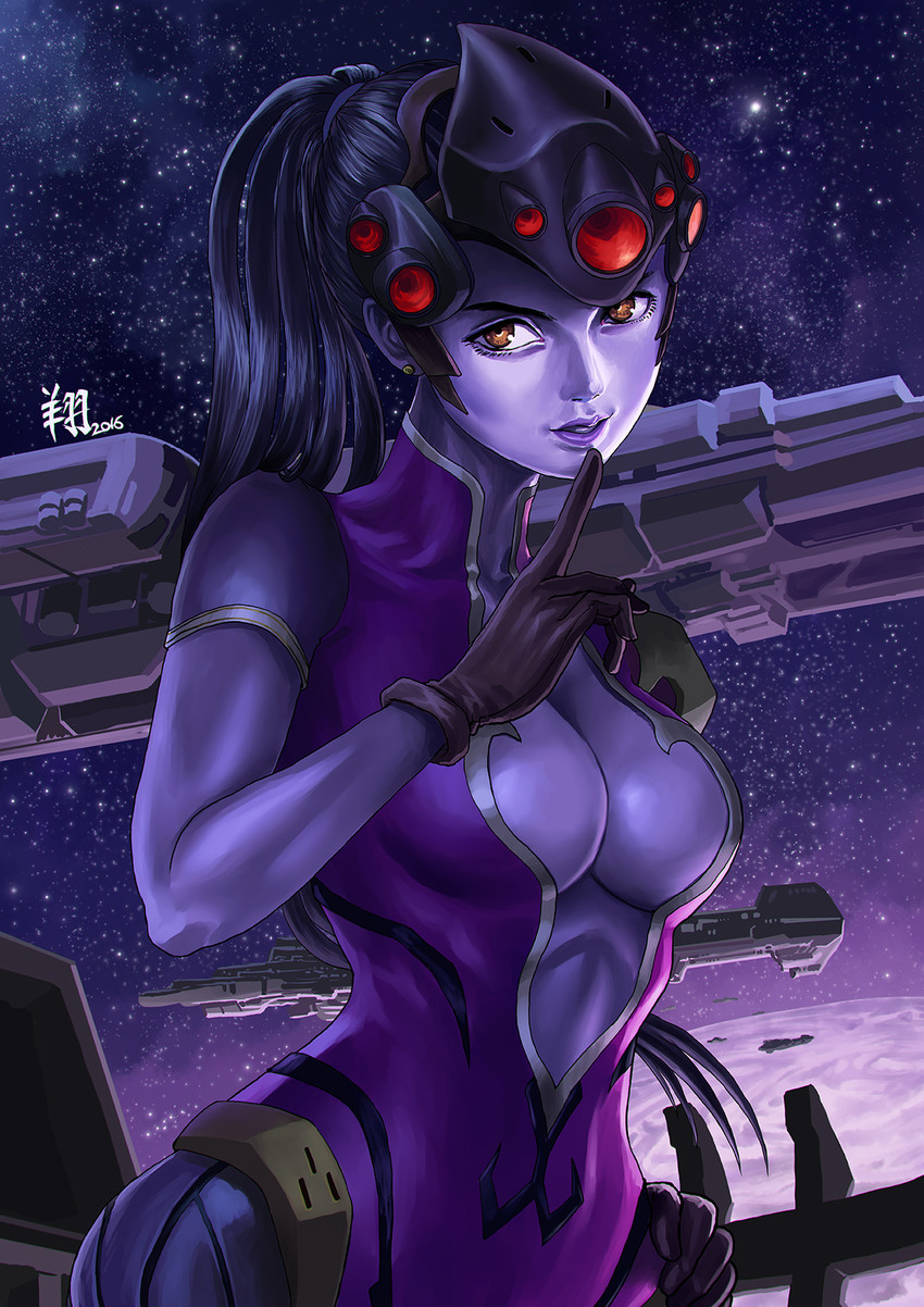 widowmaker (overwatch and 1 more) drawn by ryu_shou