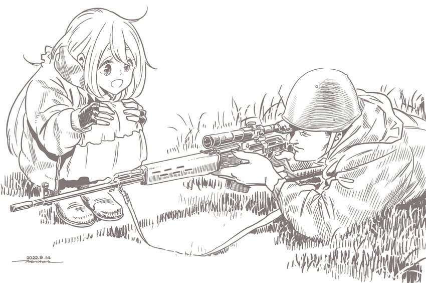 kagamihara nadeshiko (real life and 1 more) drawn by horikou