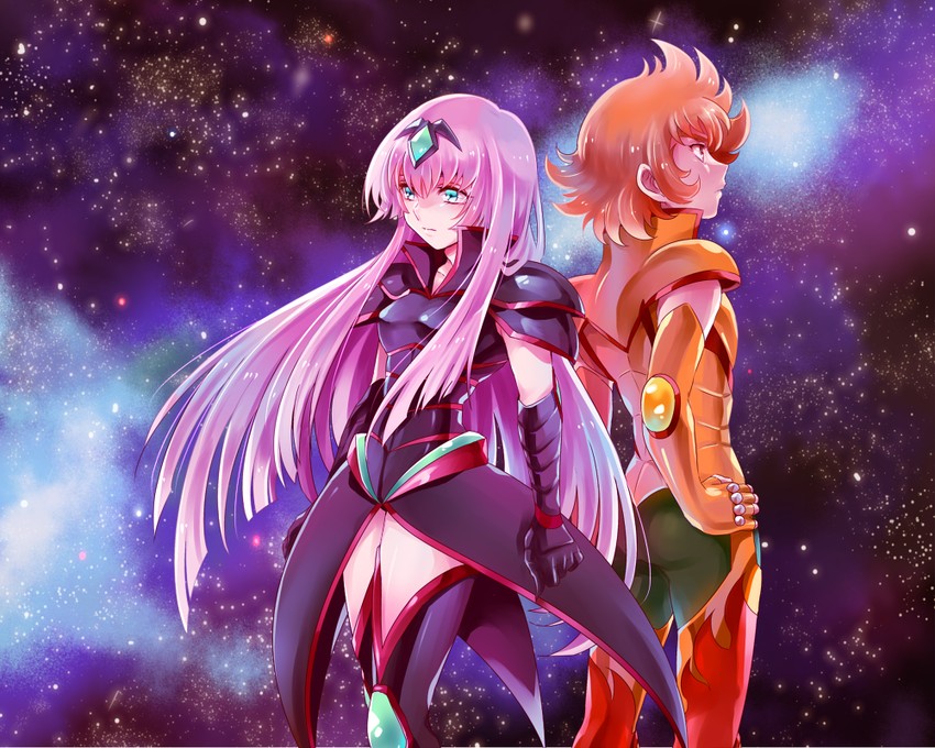 lionet soma and hornet sonia (saint seiya and 1 more) drawn by amiko