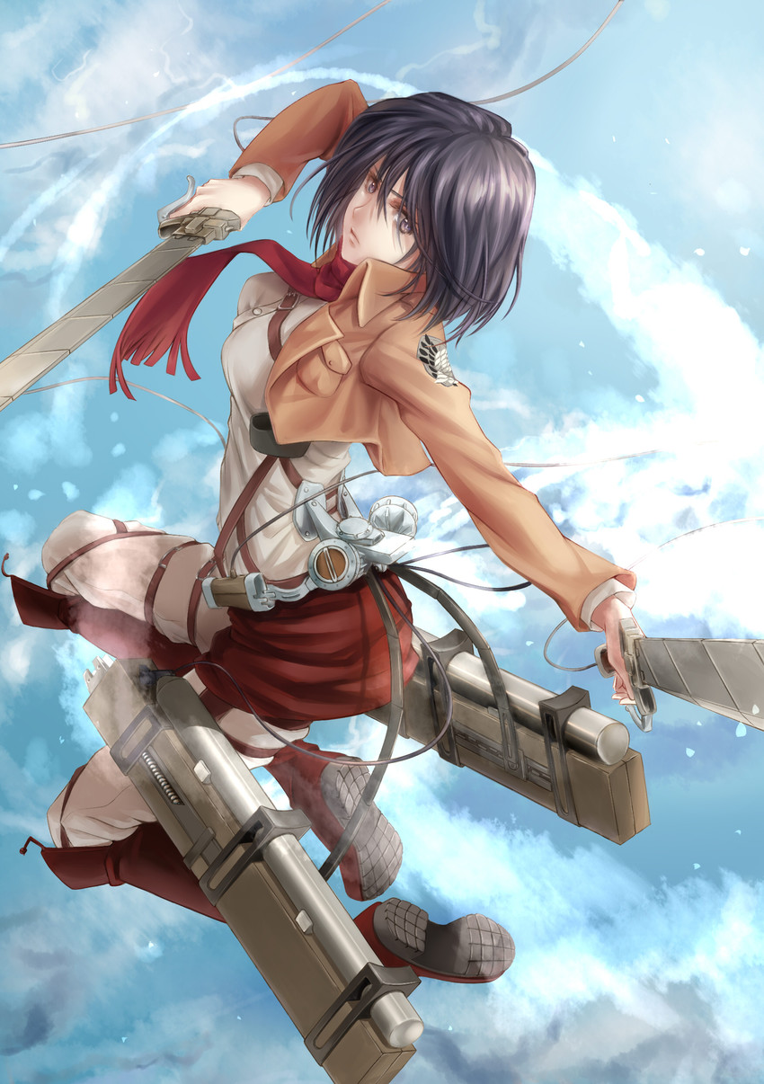 mikasa ackerman (shingeki no kyojin) drawn by akatsuki_sora