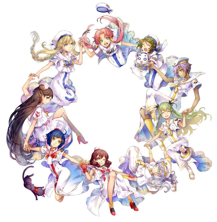 mizunashi akari, alice carroll, aika granzchesta, aria pokoteng, alicia florence, and 7 more (aria and 1 more) drawn by hoshikako_(koz)