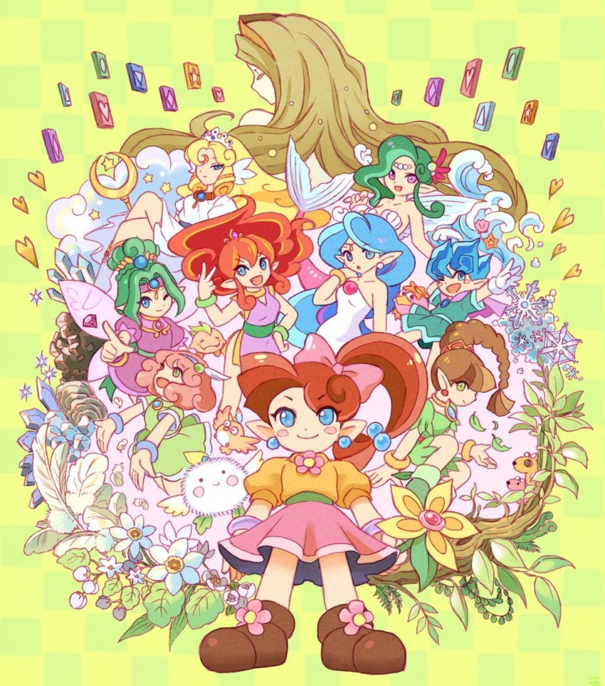 lip, windy, teana, seren, flare, and 10 more (panel de pon) drawn by nasu_(roda_de_estrela)