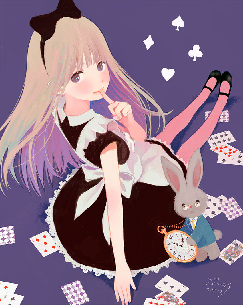 alice and white rabbit (alice's adventures in wonderland) drawn by nakamura_hinata