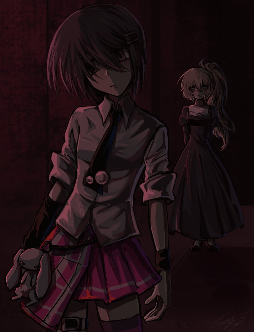 mikuni oriko and kure kirika (mahou shoujo madoka magica and 1 more) drawn by candyborsch