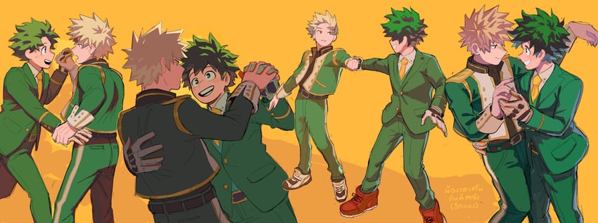 midoriya izuku and bakugou katsuki (boku no hero academia) drawn by lc._universe