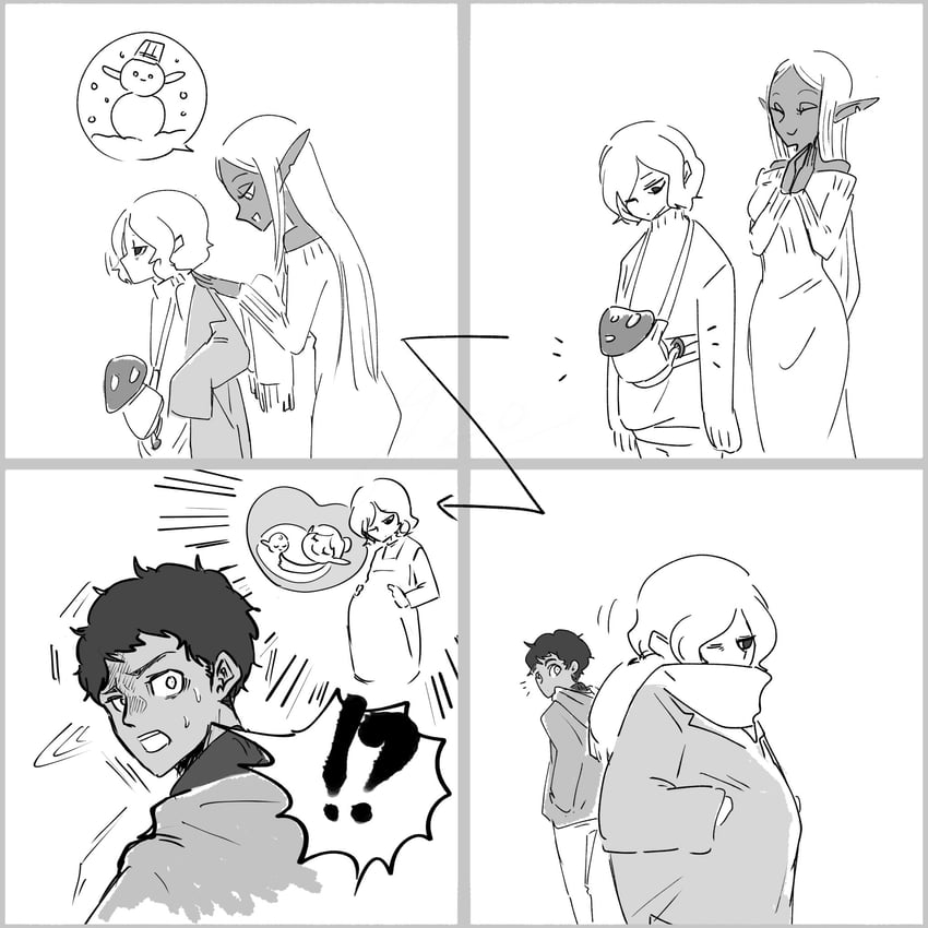 mithrun, kabru, walking mushroom, and cithis (dungeon meshi) drawn by gon_goz_gudo