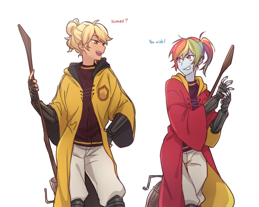 rainbow dash and applejack (my little pony and 4 more) drawn by dcon_34