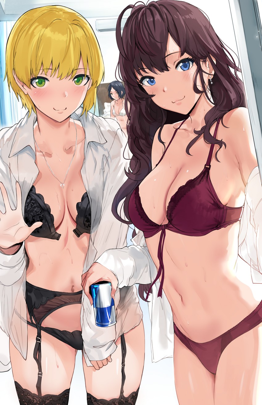 ichinose shiki, hayami kanade, and miyamoto frederica (idolmaster and 1 more) drawn by hews
