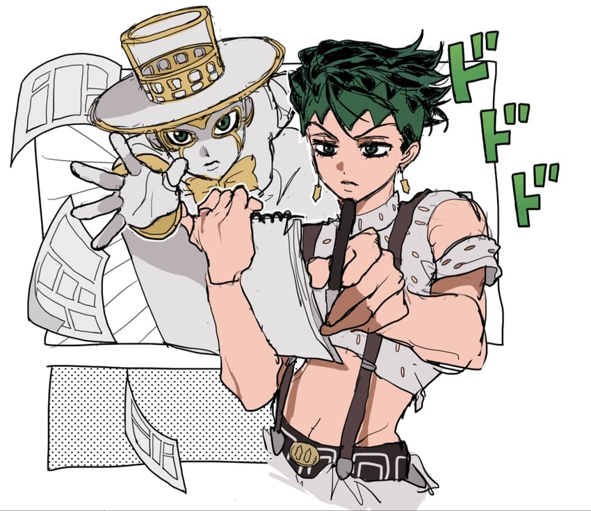 kishibe rohan and heaven's door (jojo no kimyou na bouken and 1 more) drawn by fu_r_y
