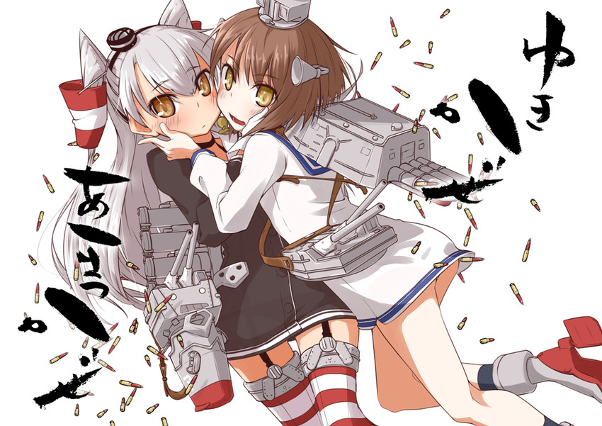 amatsukaze, yukikaze, and rensouhou-kun (kantai collection) drawn by guriko_(mossari)