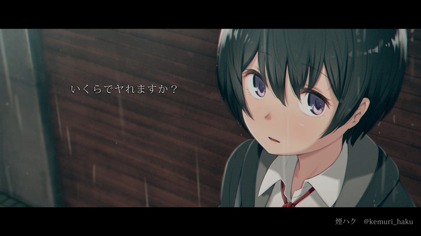 kurokami shorto-chan (original) drawn by kemuri_haku