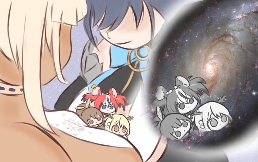 ouro kronii, nanashi mumei, hakos baelz, ceres fauna, and tsukumo sana (hololive and 1 more) drawn by kokowoch