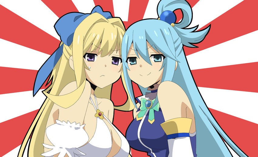 aqua and ristarte (kono subarashii sekai ni shukufuku wo! and 1 more) drawn by matsudora124