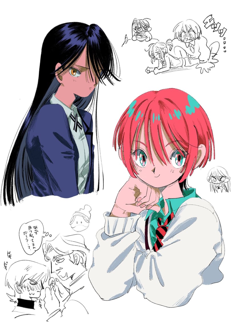 amate yuzuriha, haro, shuji ito, nyaan, challia bull, and 1 more (gundam and 1 more) drawn by soduya