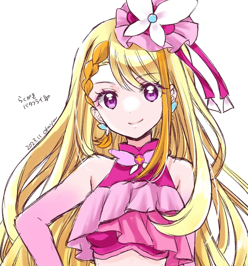 cure butterfly (precure and 1 more) drawn by okayashi