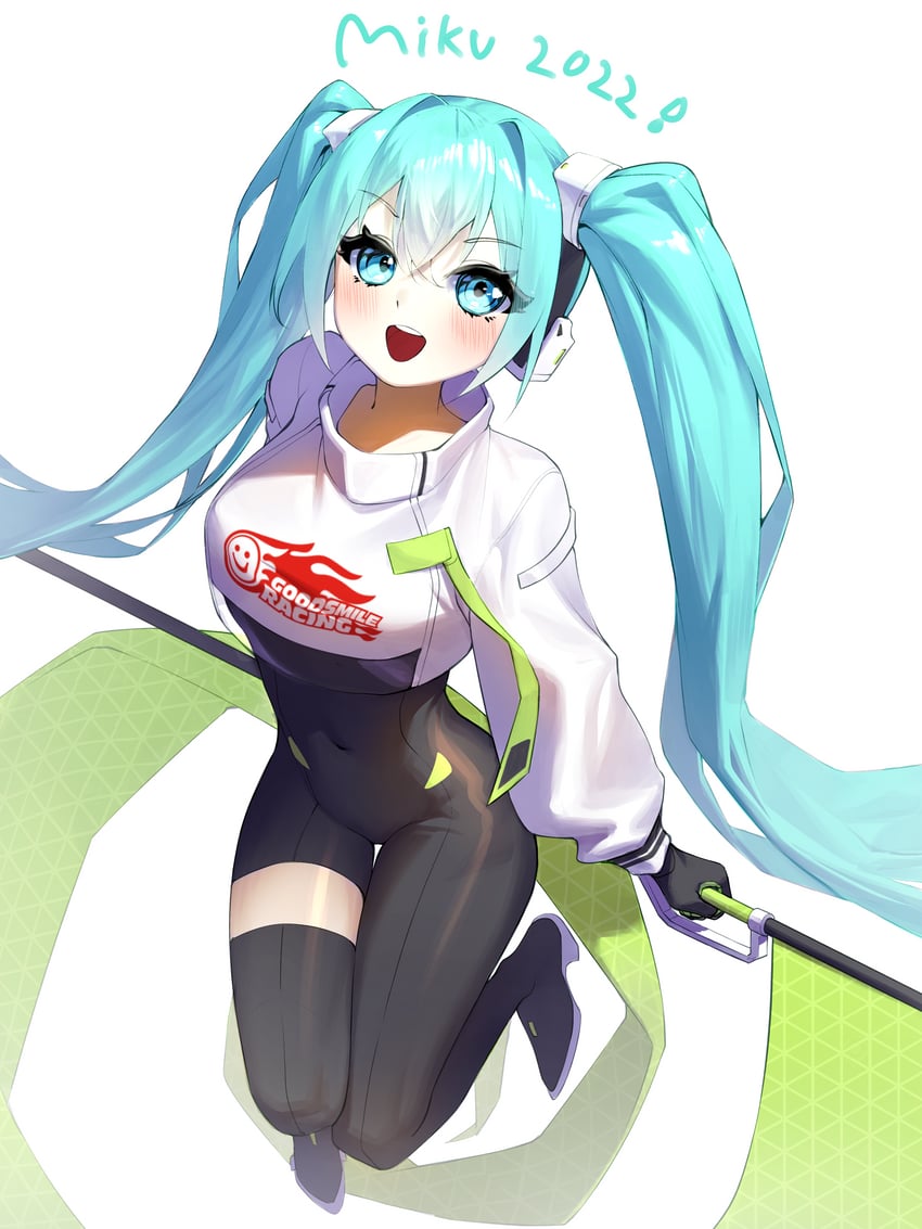 hatsune miku and racing miku (vocaloid and 2 more) drawn by sbgu