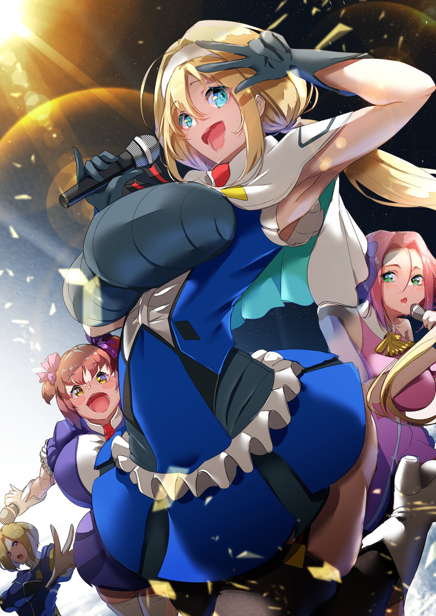 kouzuki kallen, mitsuba greyvalley, irie tamaki, and suzukaze rin (code geass and 3 more) drawn by sakusakusakurai