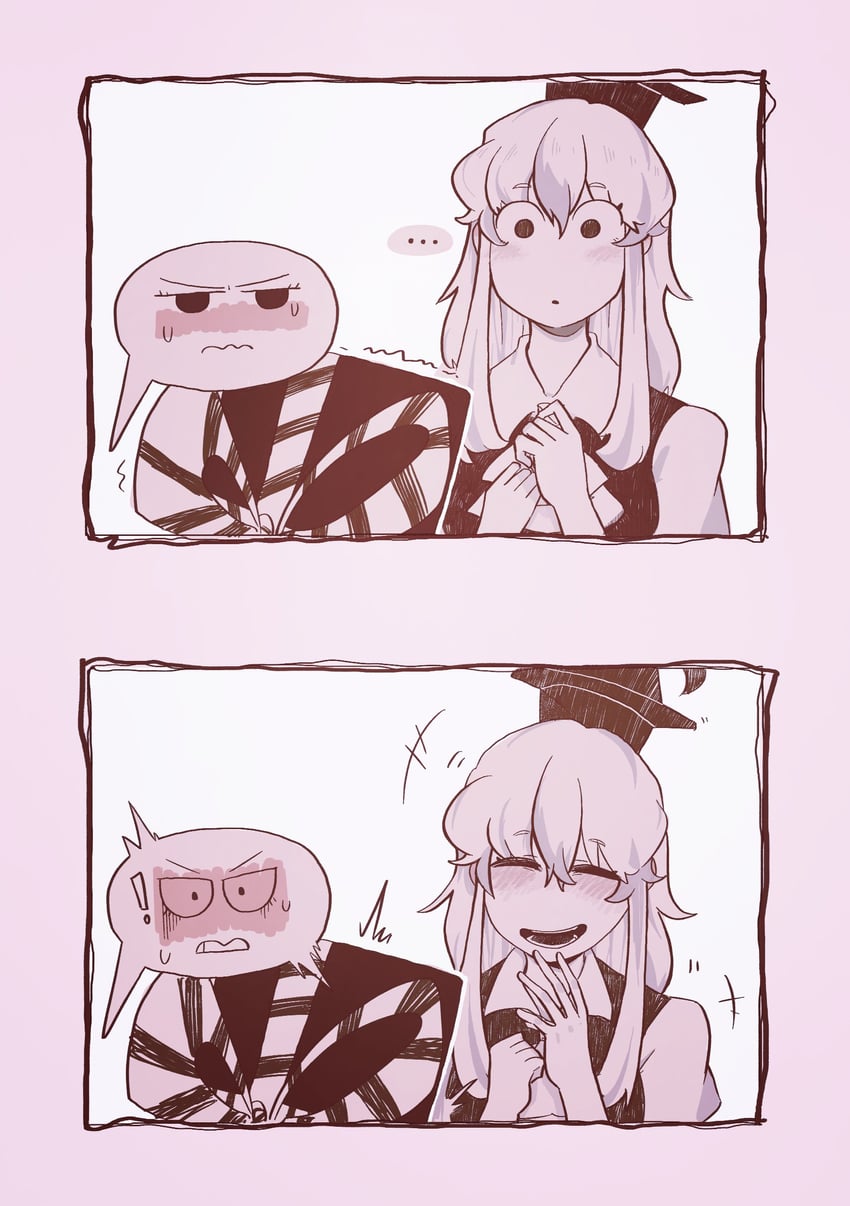 fujiwara no mokou and kamishirasawa keine (touhou) drawn by xmzhier