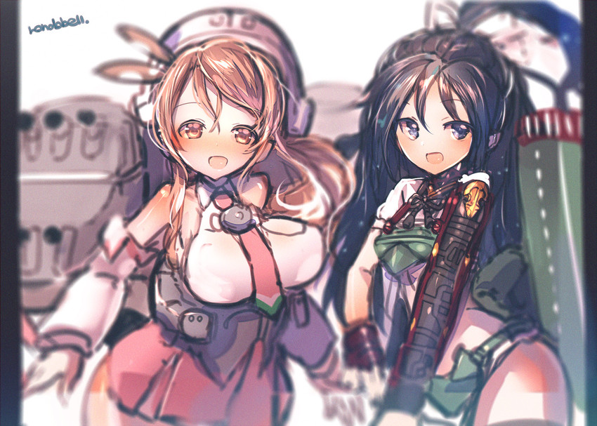 katsuragi, littorio, and katsuragi kai (kantai collection) drawn by rondo_bell