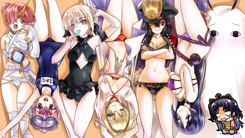 artoria pendragon, nero claudius, saber alter, minamoto no raikou, ishtar, and 5 more (fate and 1 more) drawn by senomoto_hisashi