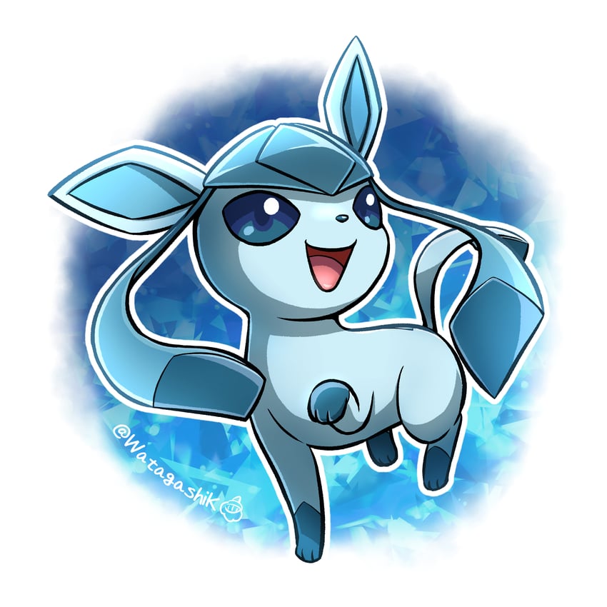 glaceon (pokemon) drawn by watagashikn