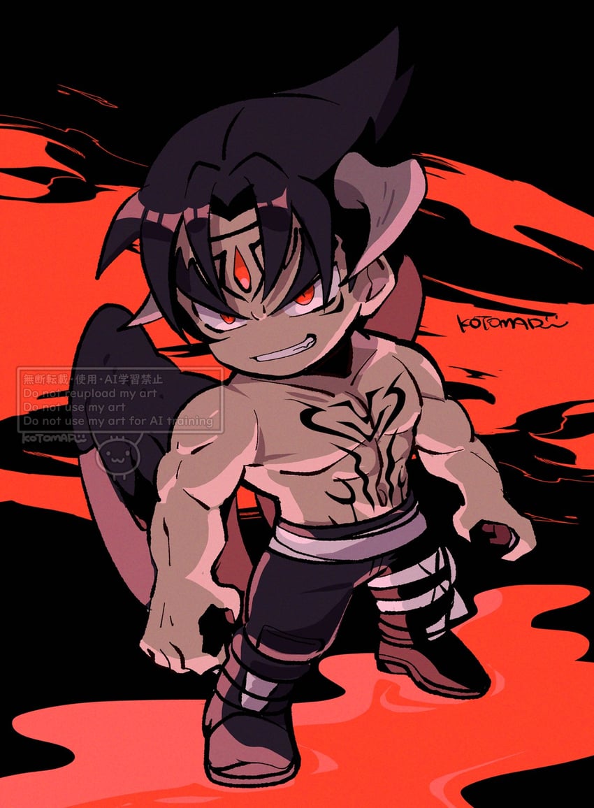 kazama jin and devil jin (tekken) drawn by kotorai