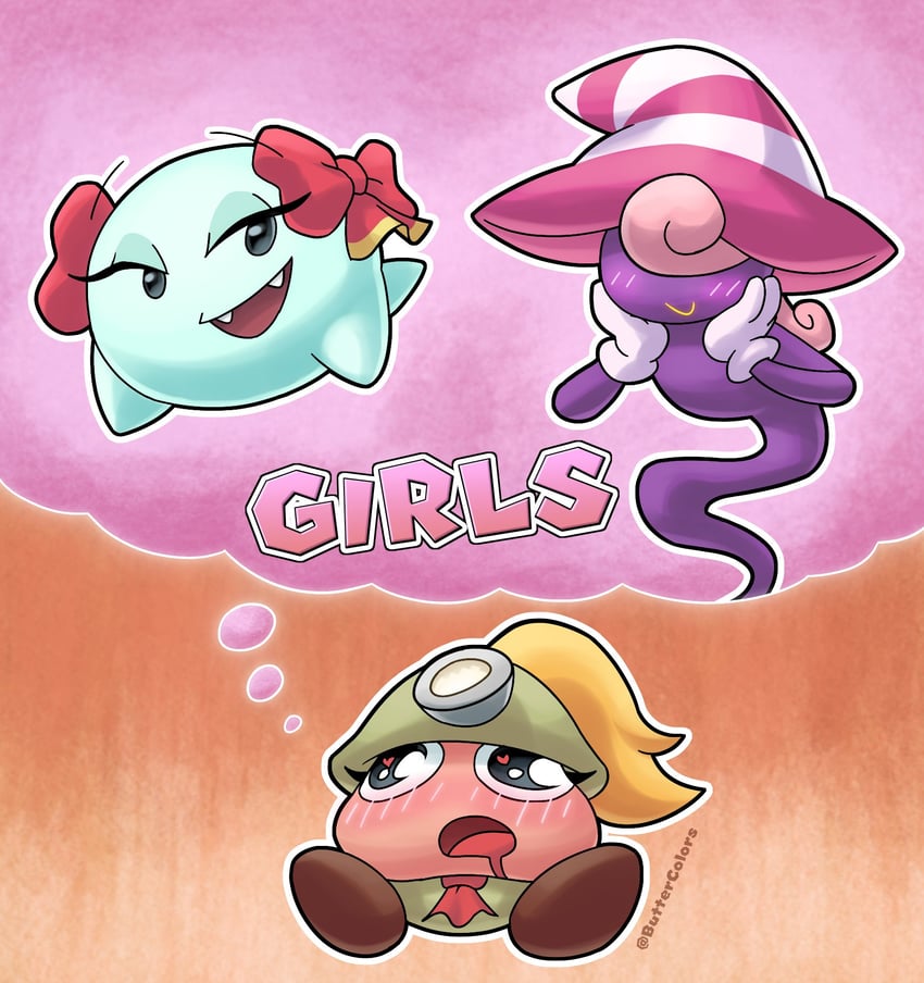 boo, goomba, vivian, goombella, and bow (mario and 2 more) drawn by buttercolors