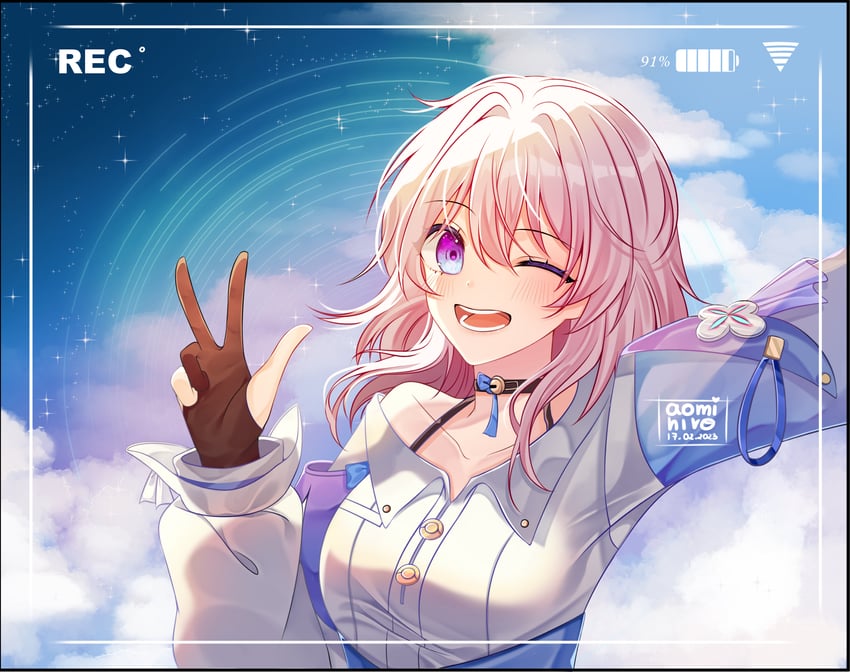 march 7th (honkai and 1 more) drawn by aomi_hiro