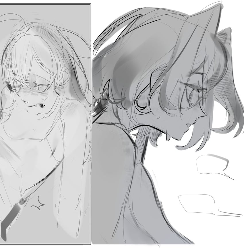 ouro kronii and nanashi mumei (hololive and 1 more) drawn by eus_ing