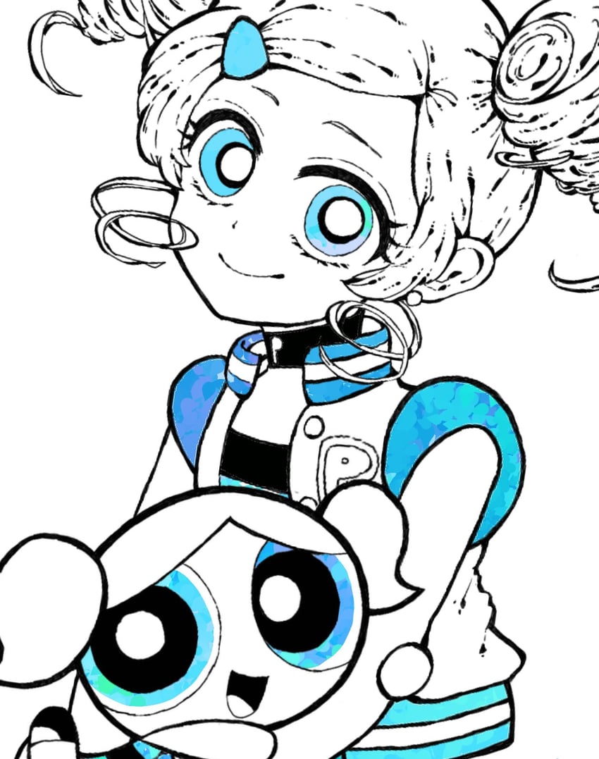 bubbles, goutokuji miyako, and rolling bubbles (powerpuff girls and 1 more) drawn by danishi