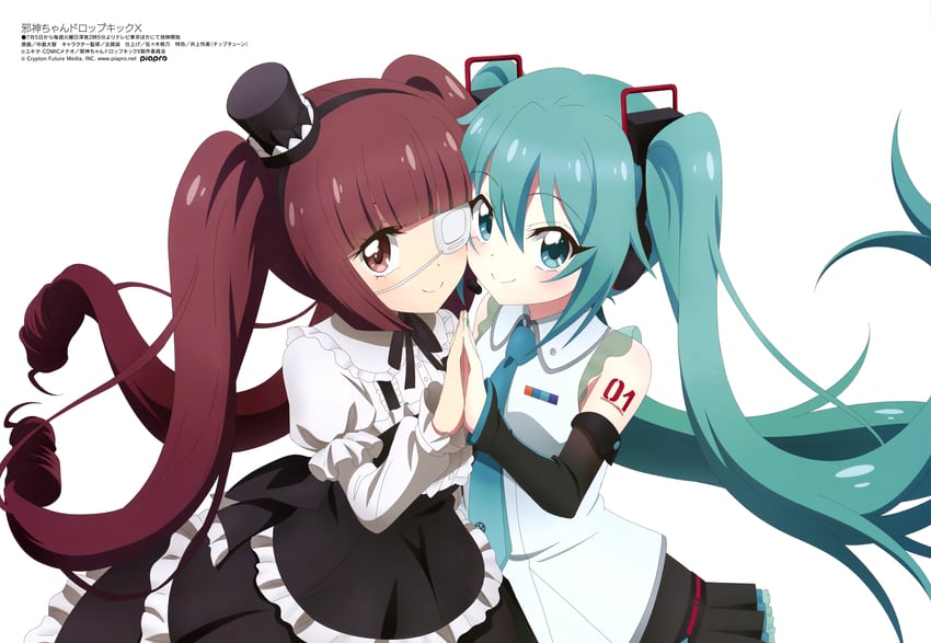 hatsune miku and hanazono yurine (vocaloid and 2 more) drawn by jin_x103