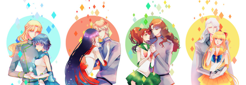 mizuno ami, aino minako, hino rei, kino makoto, sailor mercury, and 7 more (bishoujo senshi sailor moon) drawn by sheryu