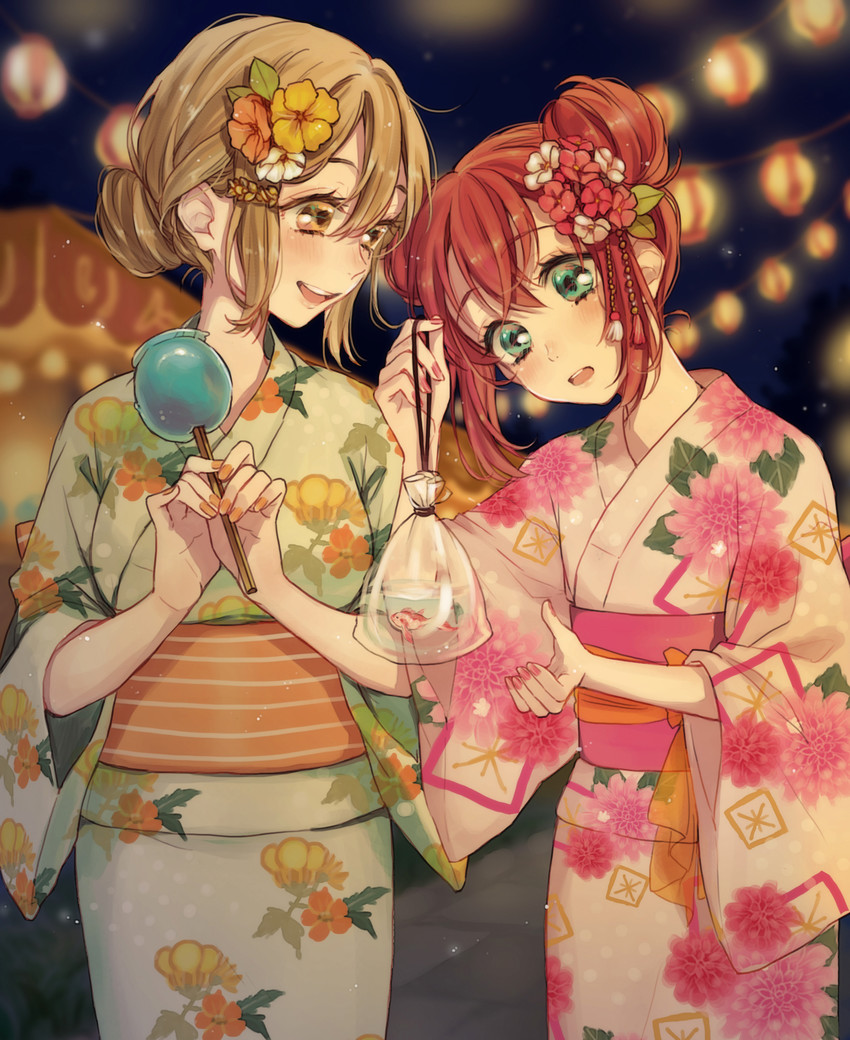 kunikida hanamaru and kurosawa ruby (love live! and 2 more) drawn by sudach_koppe