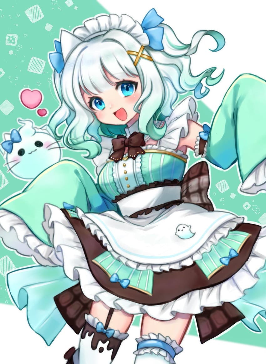mint fantome and wisps (indie virtual youtuber) drawn by rabio_(labi555)