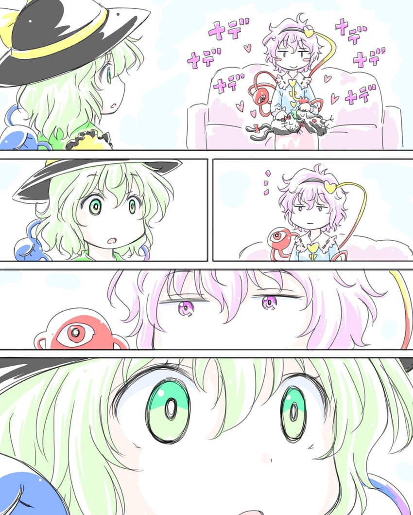 komeiji koishi, komeiji satori, kaenbyou rin, and reiuji utsuho (touhou) drawn by seiran_(seiran49hsi)